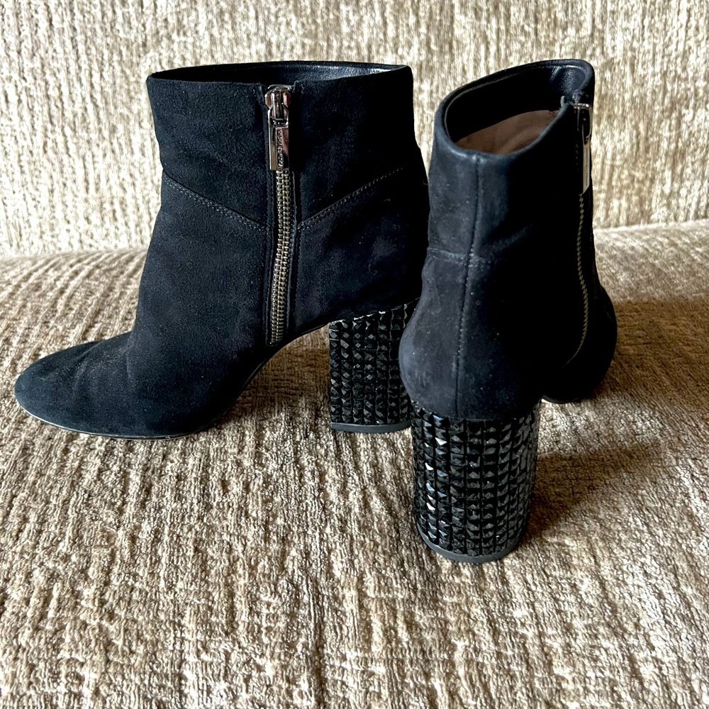 Michael Kors black studded heel booties